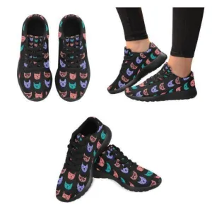 Women Sneakers Personalized Cat Lover Shoes EVA Sole Meow Print Canvas Shoes