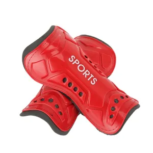 2 Pairs Football Shin Pads Professional Game Training Sports Knee Pads, Color: HTB02 Red L