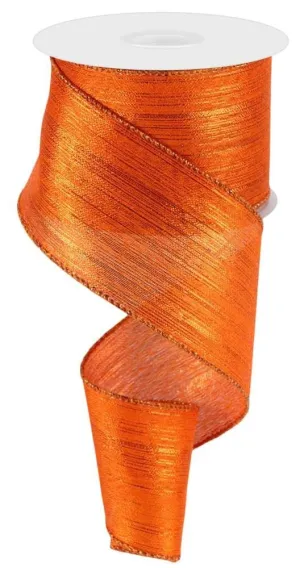 2.5" Metallic Orange Stripe Ribbon - 10yds