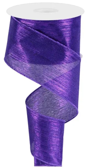 2.5" Metallic Purple Stripe Ribbon - 10yds