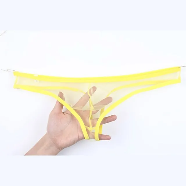 3-Pack Men's Colorful Print Thong Underwear - Fashionable and Breathable