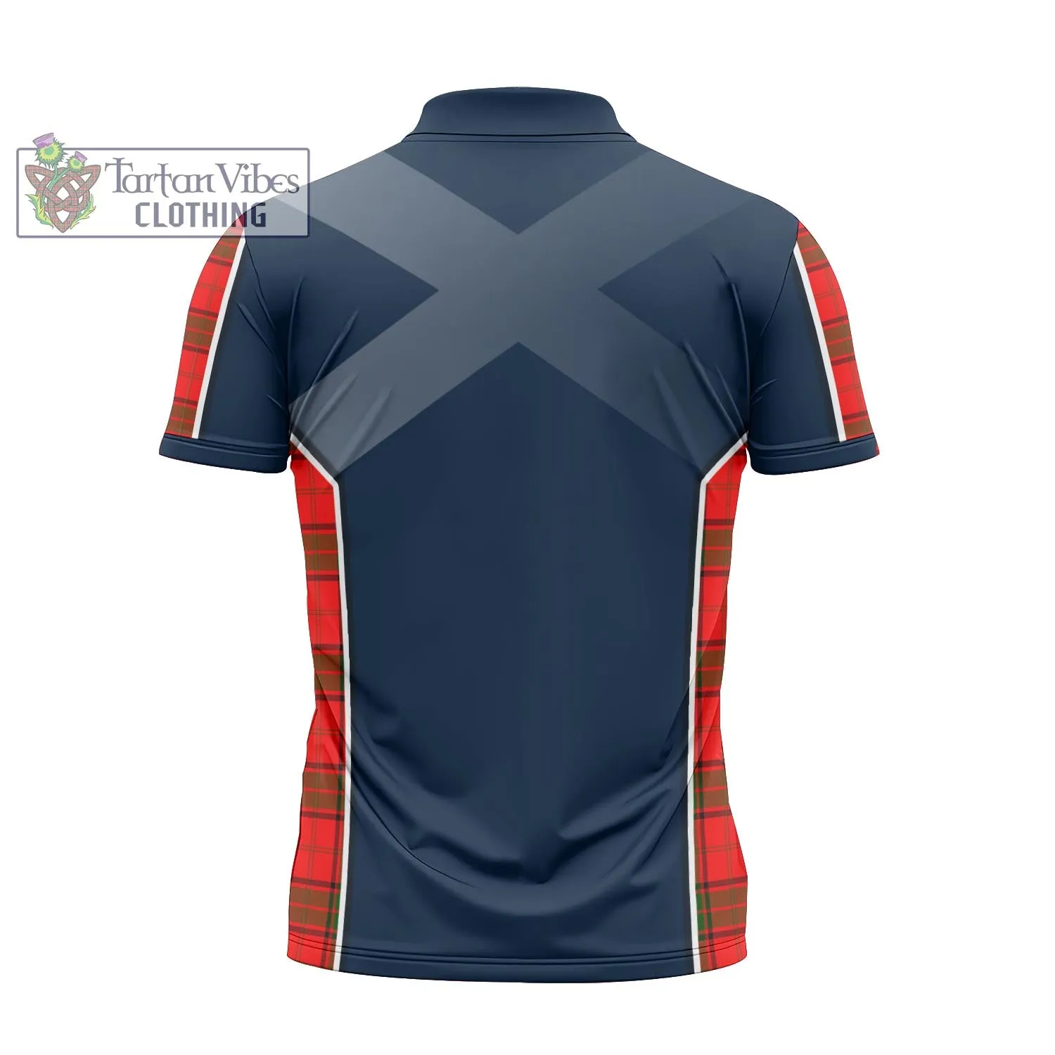 Adair Tartan Zipper Polo Shirt with Family Crest and Scottish Thistle Vibes Sport Style