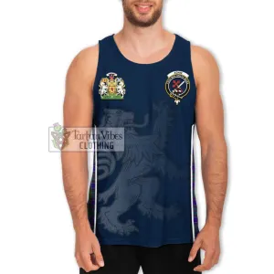 Adam Tartan Men's Tank Top with Family Crest and Lion Rampant Vibes Sport Style