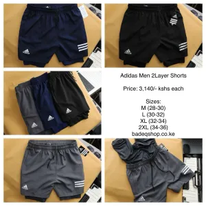 ADIDAS 2 LAYER TRAINING SHORTS