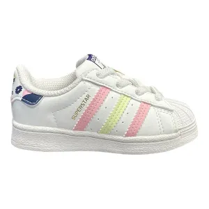 Adidas Originals sneakers da bambina Superstar EL I GY3332 bianco-limone-rosa