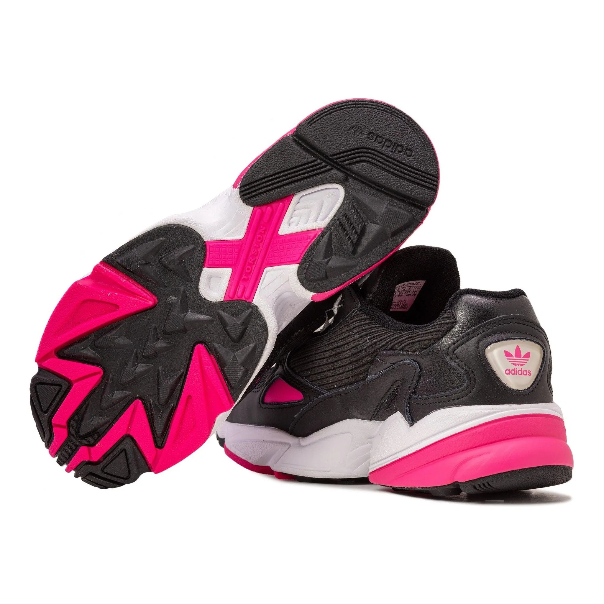 Adidas Women's Falcon Core Black & Pink Sneakers