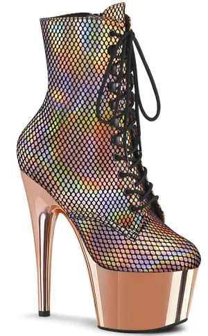 ADORE-1020 Rose Gold Holo Net Ankle Boots