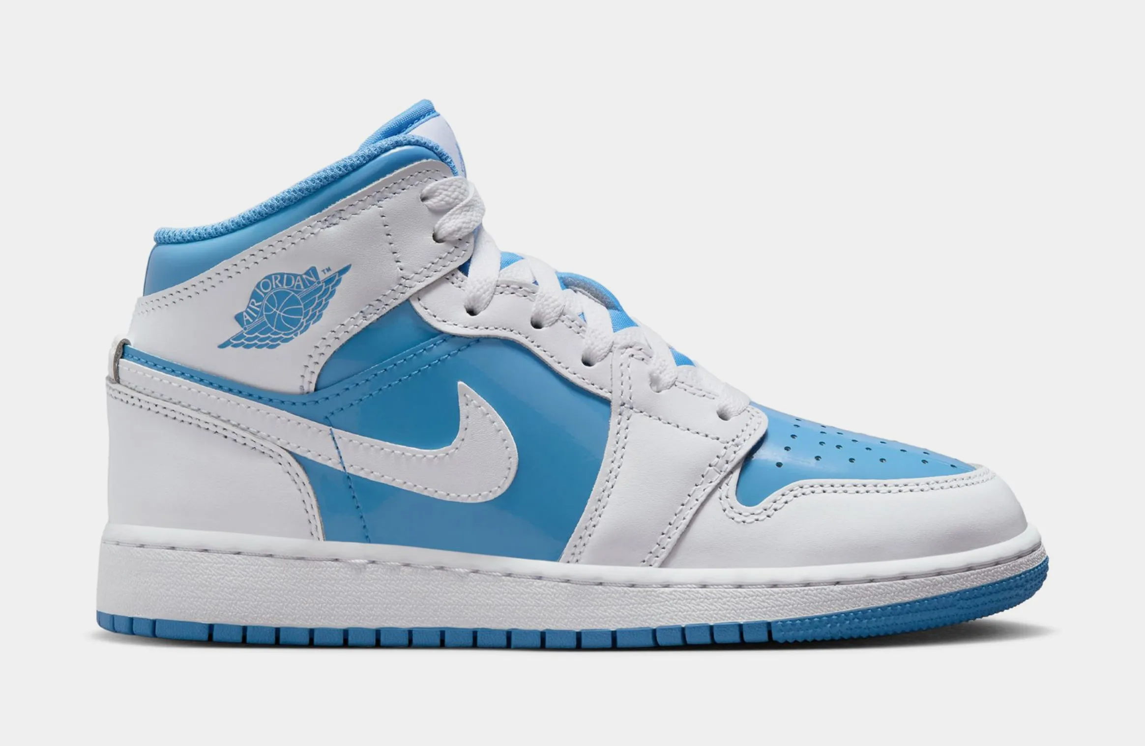 Air Jordan 1 Retro Mid Legend Blue Grade School Lifestyle Shoes (White/Legend Blue)