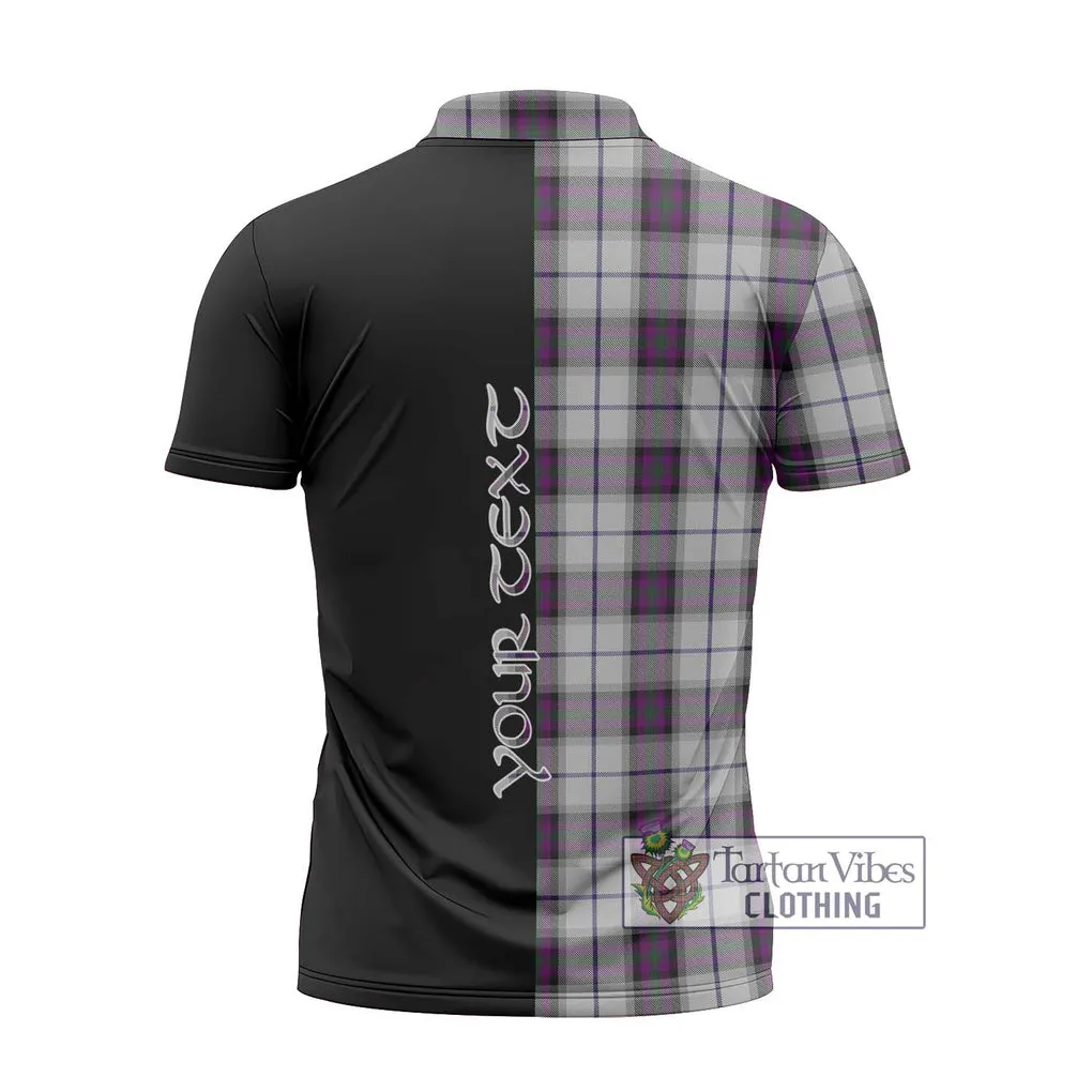 Alexander of Menstry Dress Tartan Zipper Polo Shirt with Family Crest and Half Of Me Style