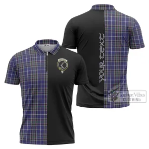 Alexander of Menstry Tartan Zipper Polo Shirt with Family Crest and Half Of Me Style