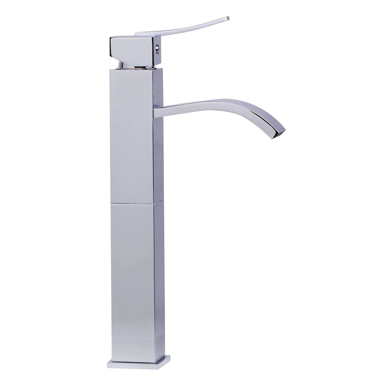 ALFI Brand AB1158-PC Polished Chrome Square Body Curved Spout Bathroom Faucet