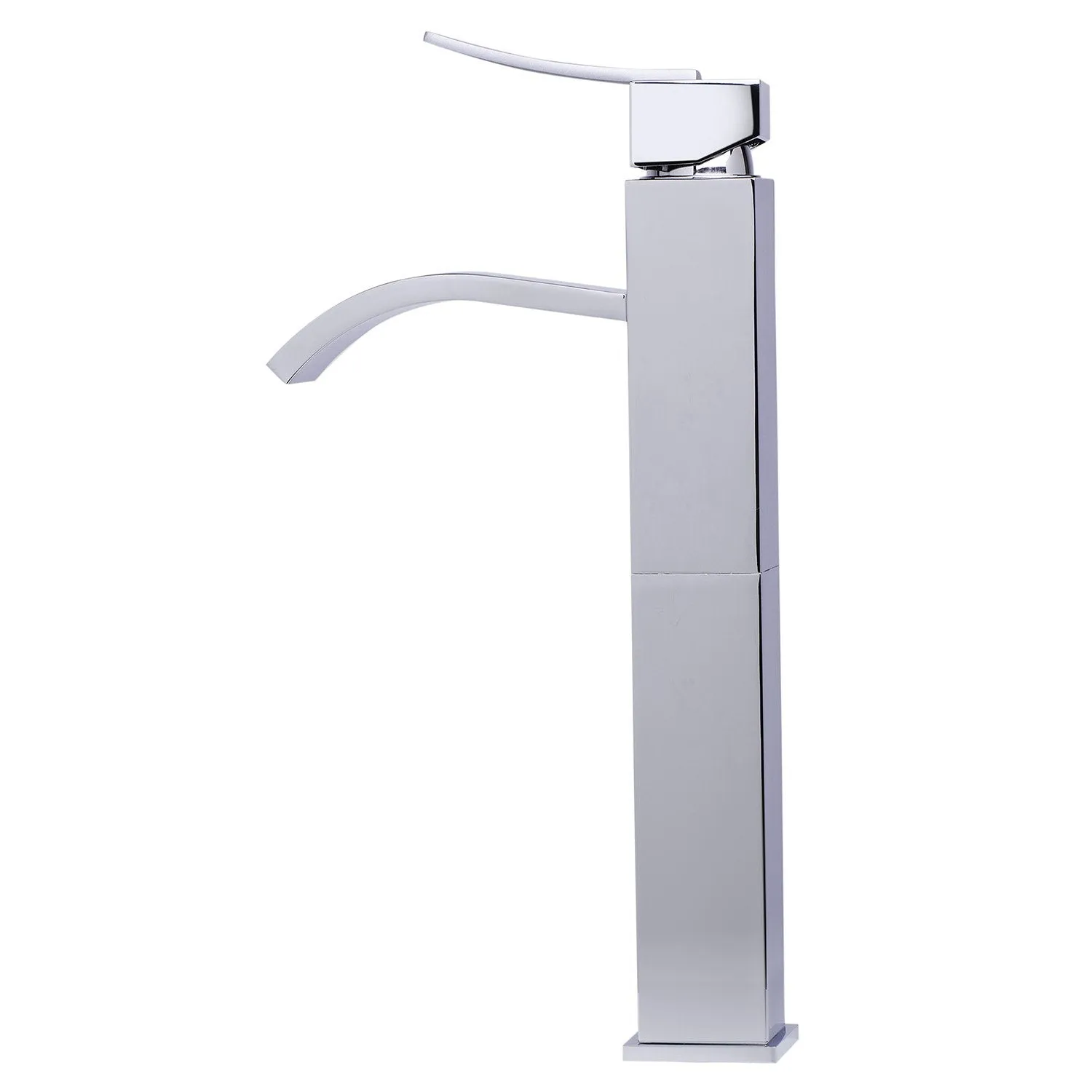 ALFI Brand AB1158-PC Polished Chrome Square Body Curved Spout Bathroom Faucet