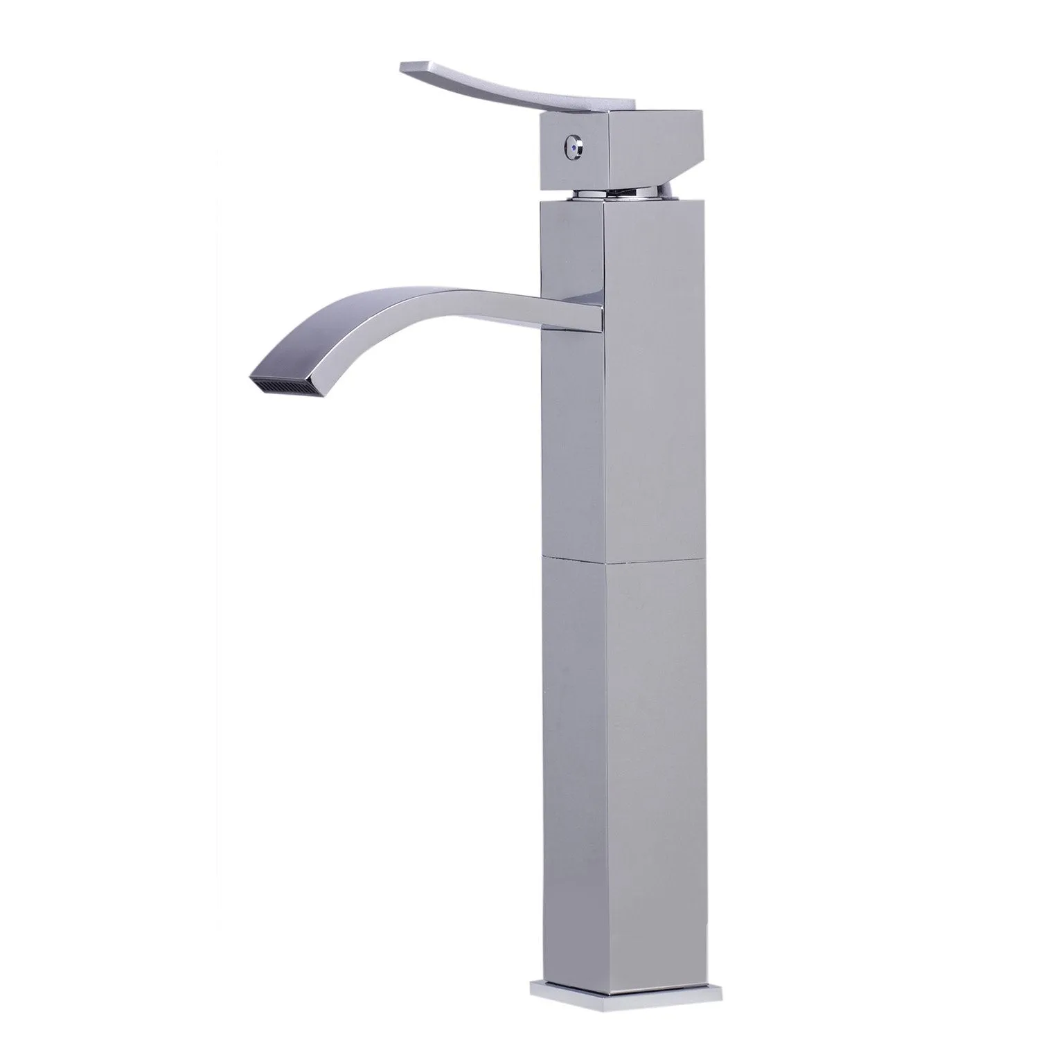 ALFI Brand AB1158-PC Polished Chrome Square Body Curved Spout Bathroom Faucet