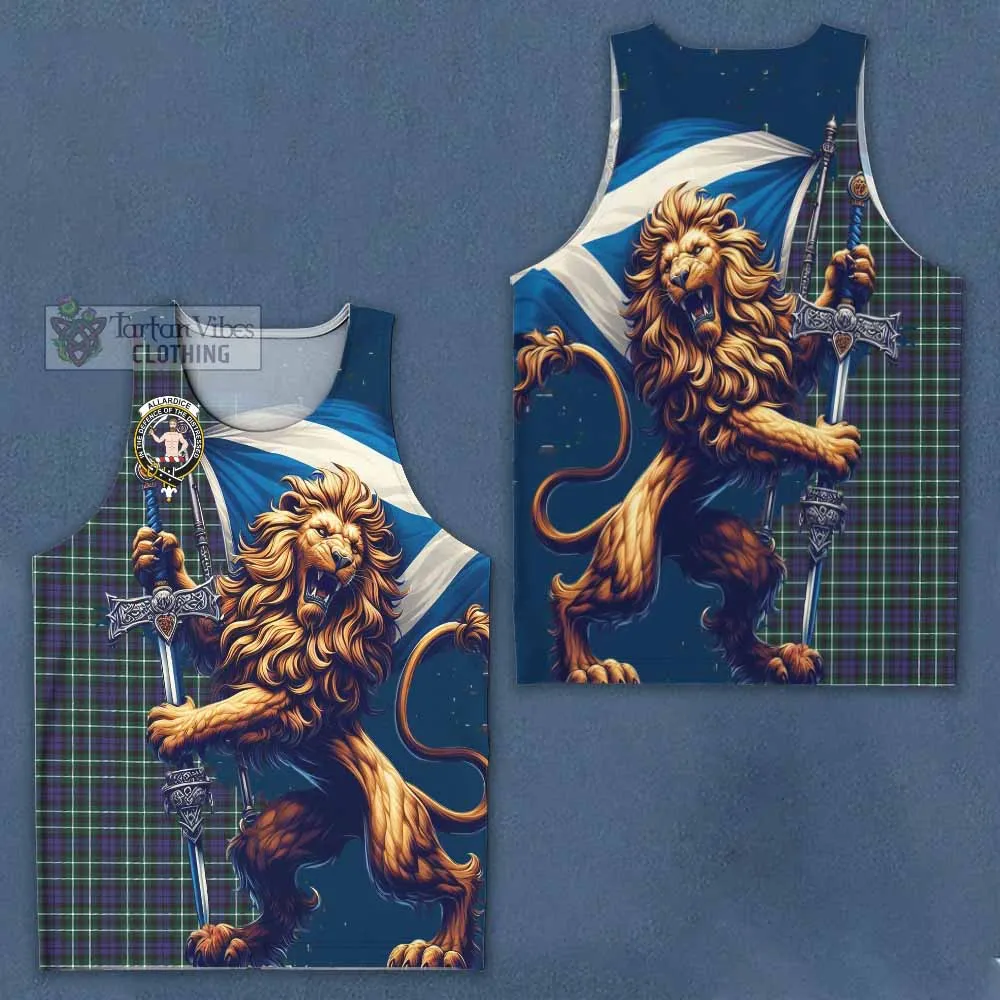 Allardice Tartan Family Crest Men's Tank Top with Scottish Majestic Lion