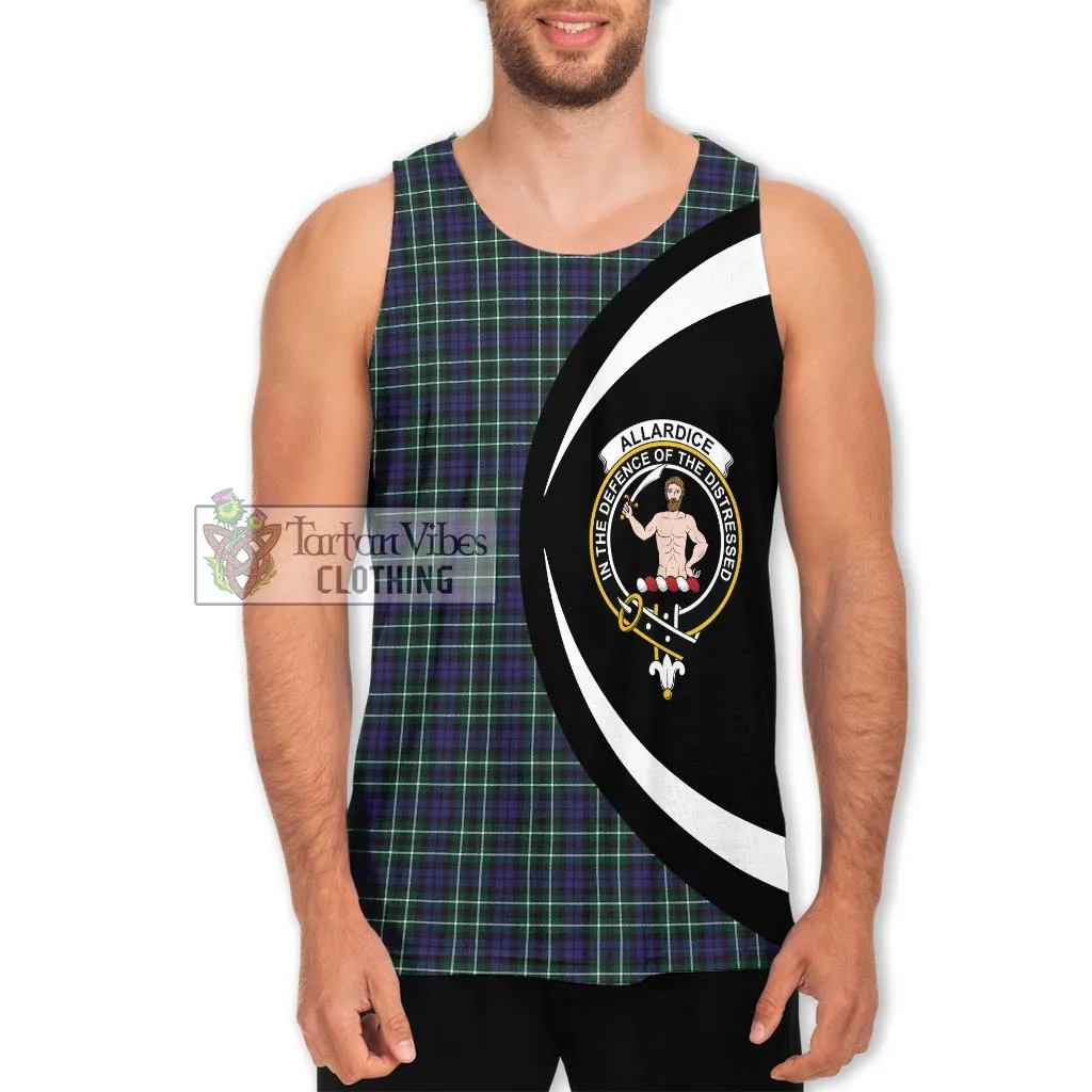 Allardice Tartan Men's Tank Top with Family Crest Circle Style