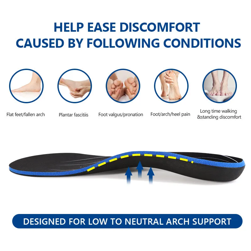 Arch/Heel Pain Relief Orthotic Insoles Foot Valgus Flat Feet Shoes