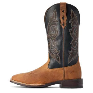 'Ariat' Men's Drover Ultra Western Square Toe - Sorrel Crunch / Limousine Black