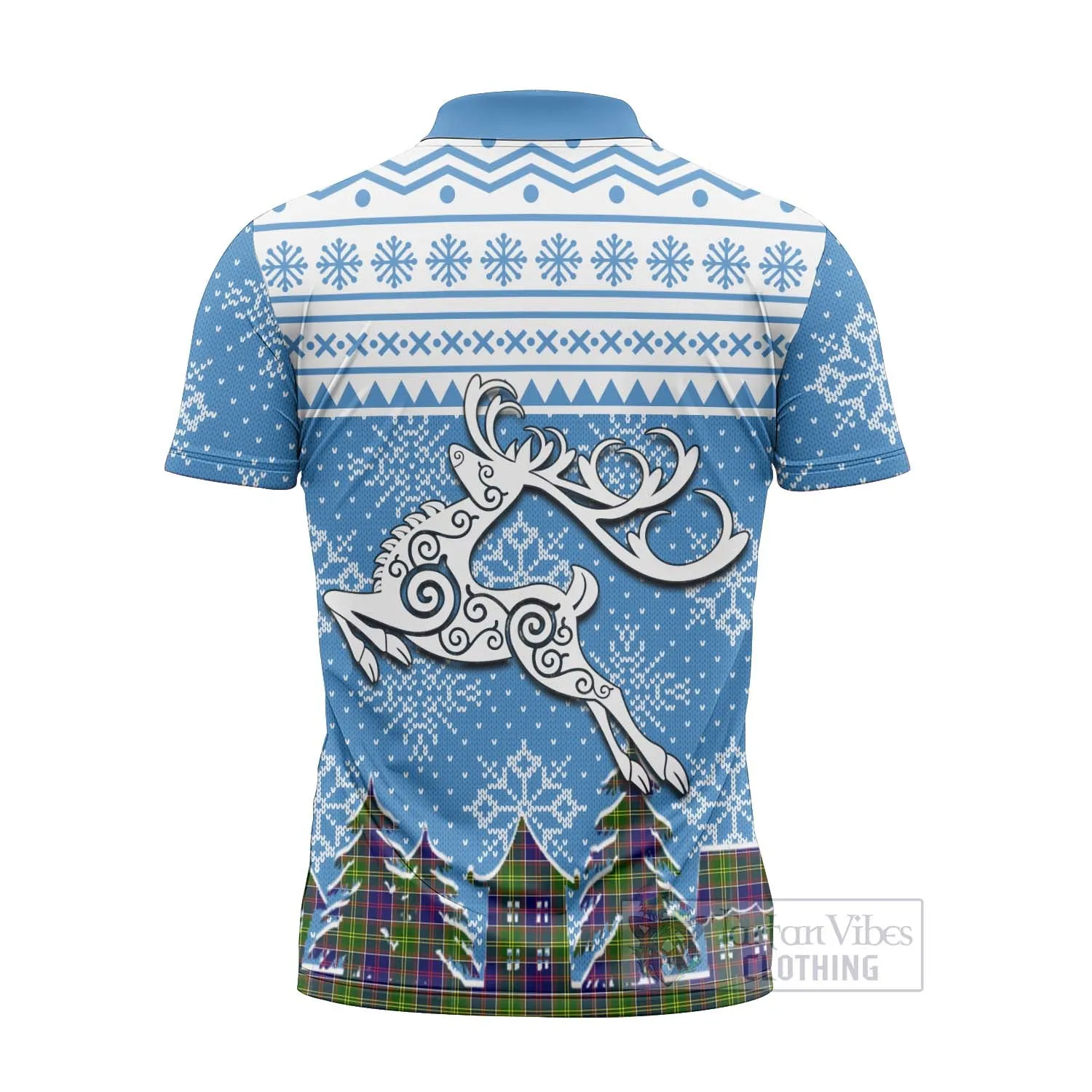 Arnott Clan Christmas Zipper Polo Shirt Celtic Reindeer Style