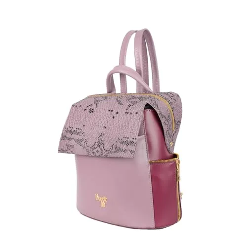 Baggit Women Pink Backpack Small Size | Ladies Stylish Casual Purse Bag