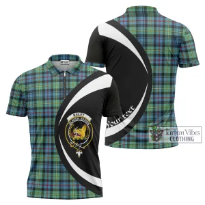 Bailey Ancient Tartan Zipper Polo Shirt with Family Crest Circle Style