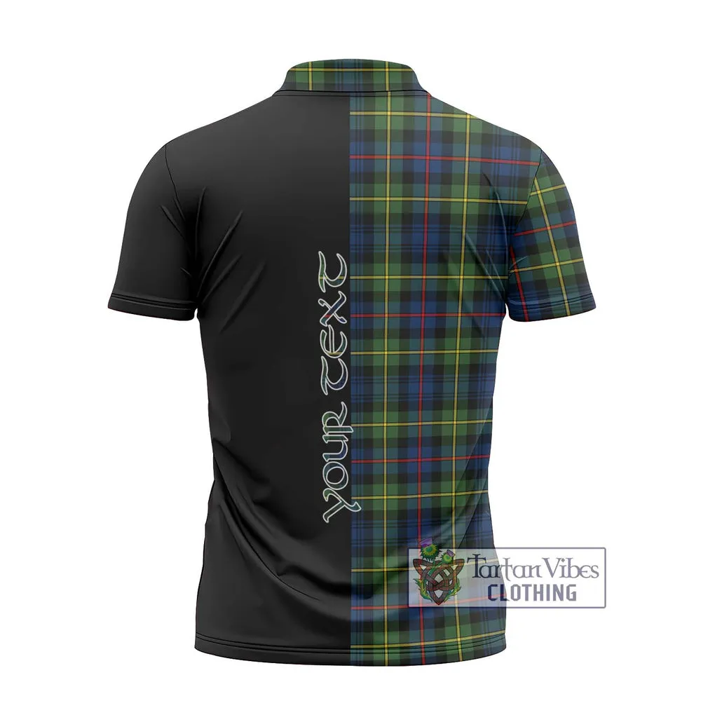 Bailey Modern Tartan Zipper Polo Shirt with Family Crest and Half Of Me Style