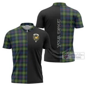 Bailey Modern Tartan Zipper Polo Shirt with Family Crest and Half Of Me Style