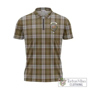 Baillie Dress Tartan Zipper Polo Shirt with Family Crest