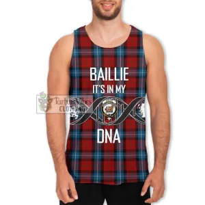 Baillie of Polkemmet Red Tartan Men's Tank Top with Family Crest DNA In Me Style