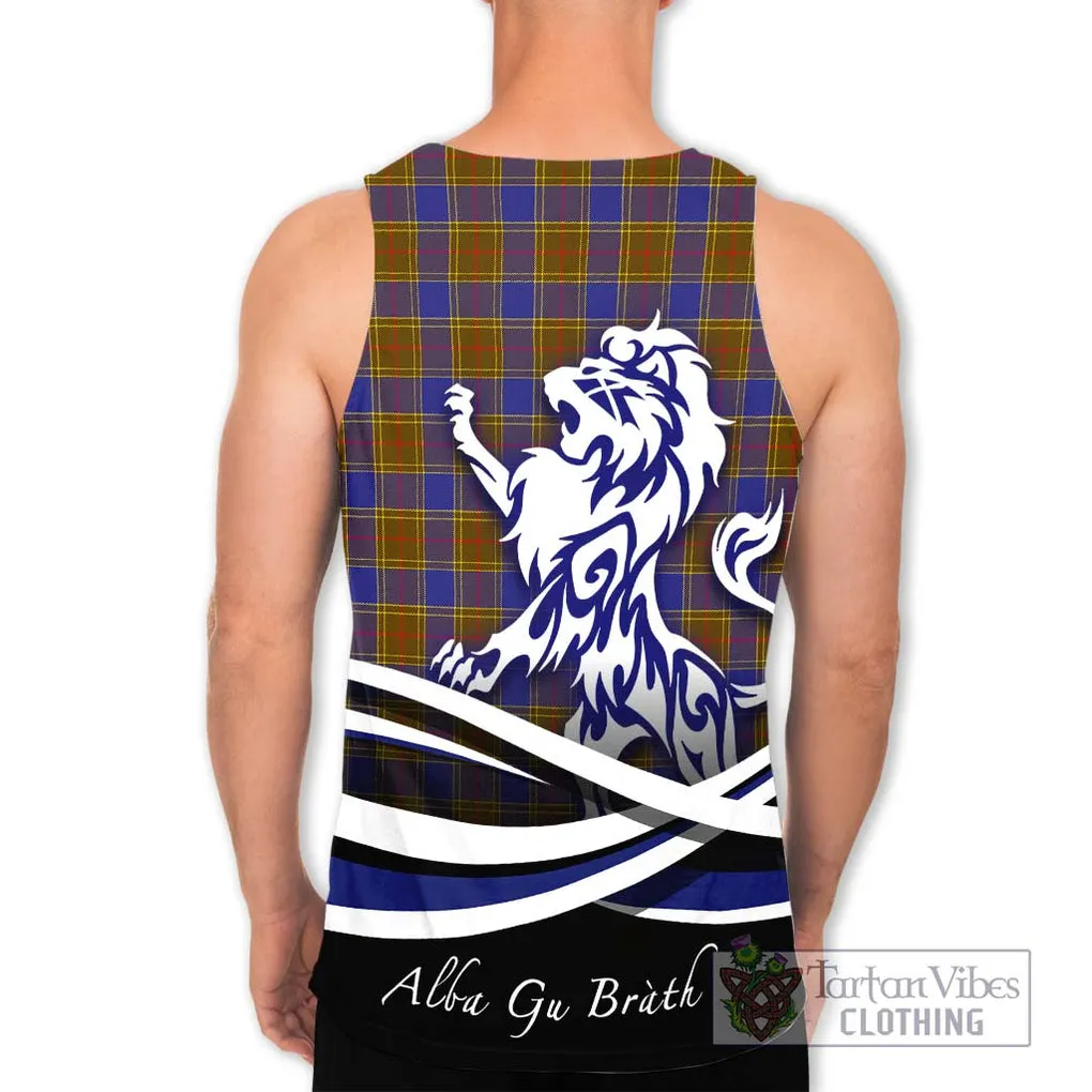 Balfour Tartan Men's Tank Top with Alba Gu Brath Regal Lion Emblem