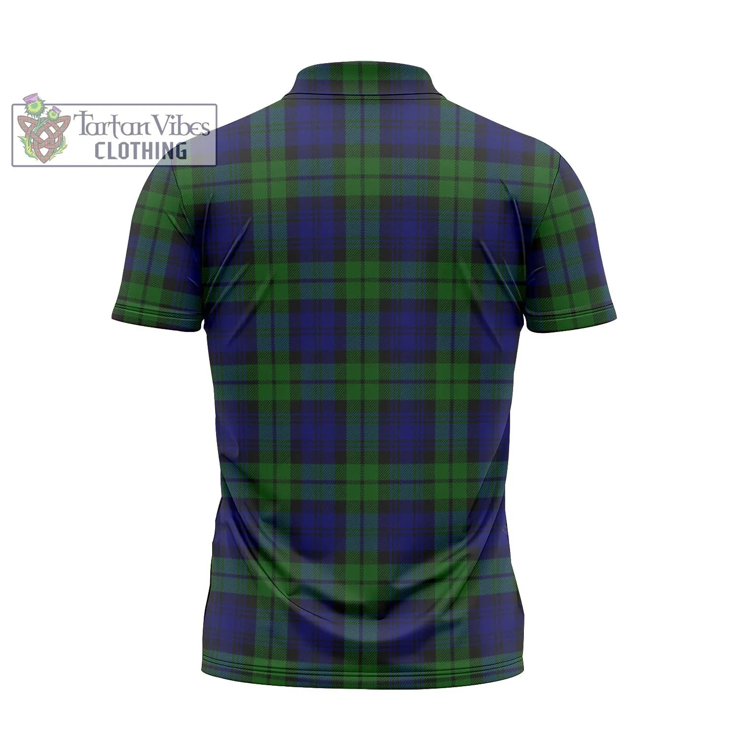 Bannatyne Tartan Zipper Polo Shirt with Family Crest