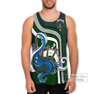 Barclay Tartan Men's Tank Top with Epic Bagpipe Style