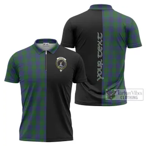 Barclay Tartan Zipper Polo Shirt with Family Crest and Half Of Me Style