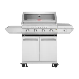 BeefEater 7000 Classic 4-Burner BBQ, Side Burner & Trolley, Stainless Steel