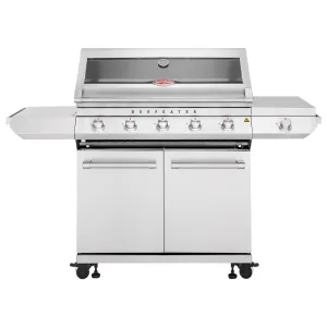 BeefEater 7000 Classic 5-Burner BBQ, Side Burner & Trolley, Stainless Steel