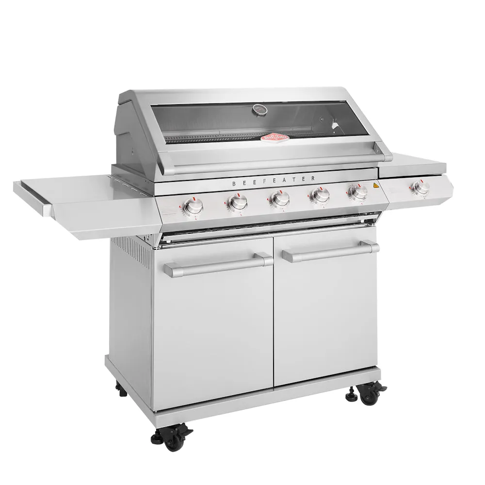 BeefEater 7000 Classic 5-Burner BBQ, Side Burner & Trolley, Stainless Steel