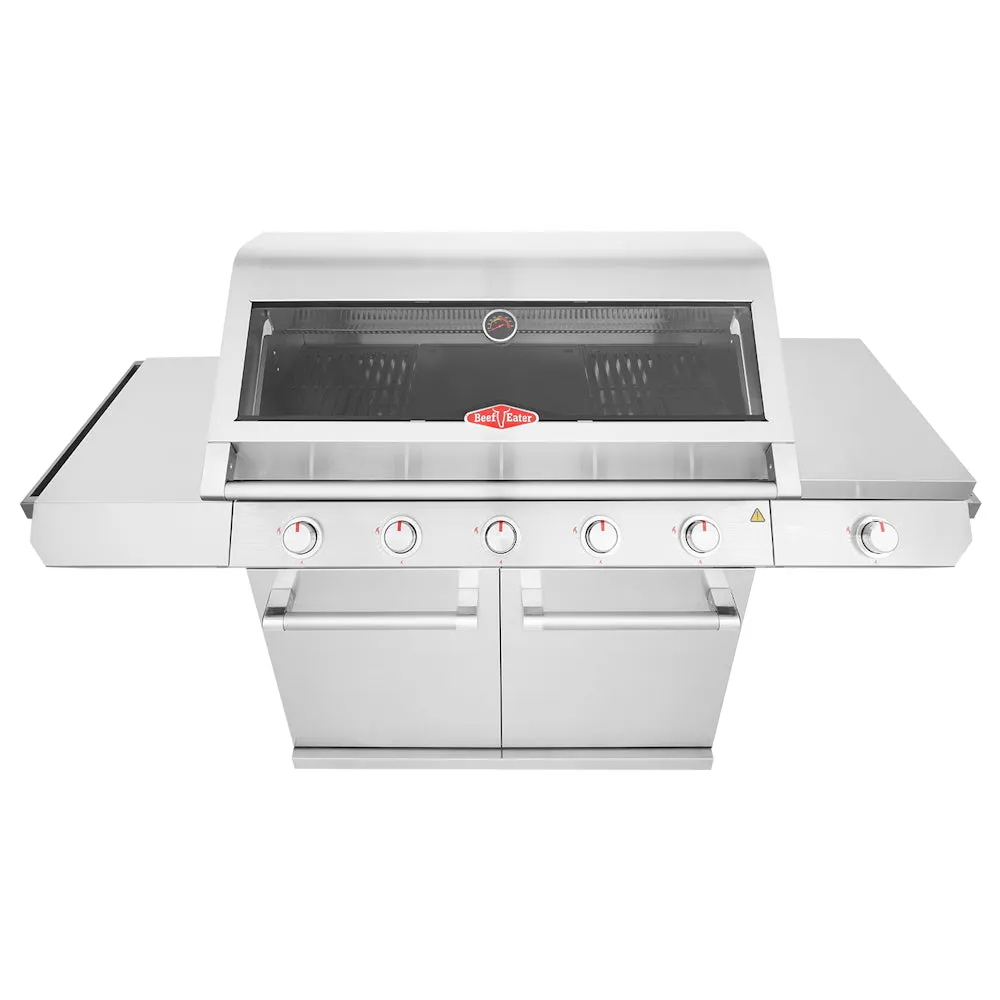 BeefEater 7000 Classic 5-Burner BBQ, Side Burner & Trolley, Stainless Steel