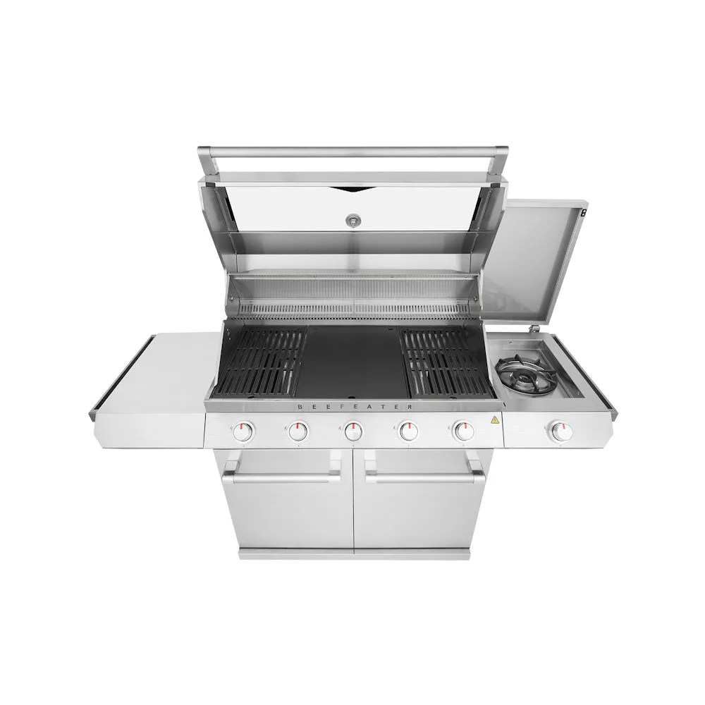 BeefEater 7000 Classic 5-Burner BBQ, Side Burner & Trolley, Stainless Steel