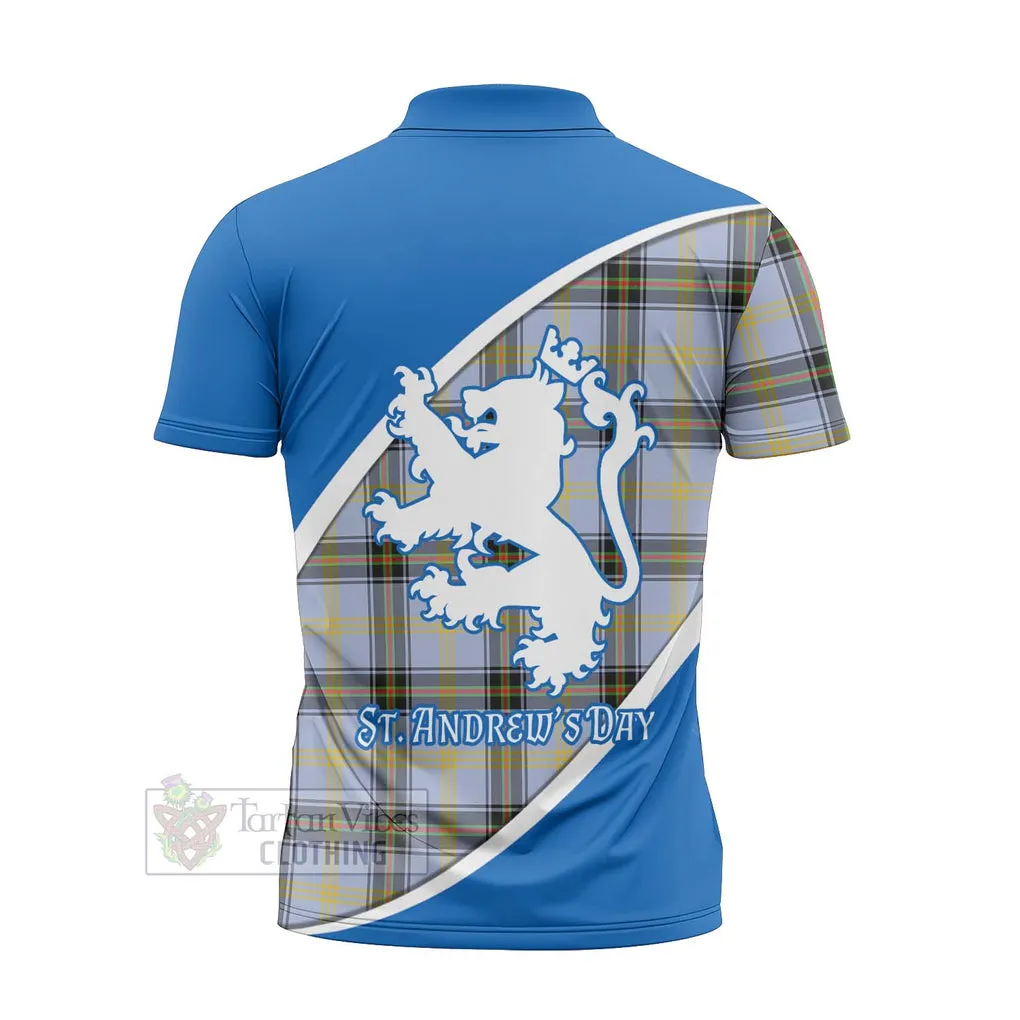 Bell Family Crest Tartan Zipper Polo Shirt Celebrate Saint Andrew's Day in Style