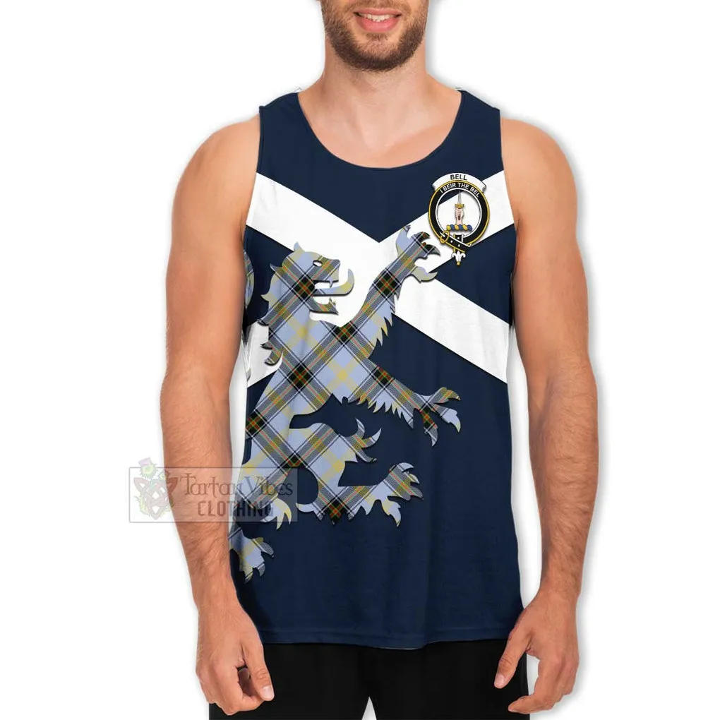 Bell Tartan Lion Rampant Men's Tank Top  Proudly Display Your Heritage with Alba Gu Brath and Clan Name