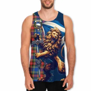 Bethune Tartan Family Crest Men's Tank Top with Scottish Majestic Lion