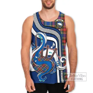 Bethune Tartan Men's Tank Top with Epic Bagpipe Style