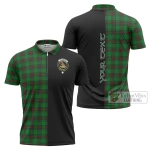 Beveridge Tartan Zipper Polo Shirt with Family Crest and Half Of Me Style