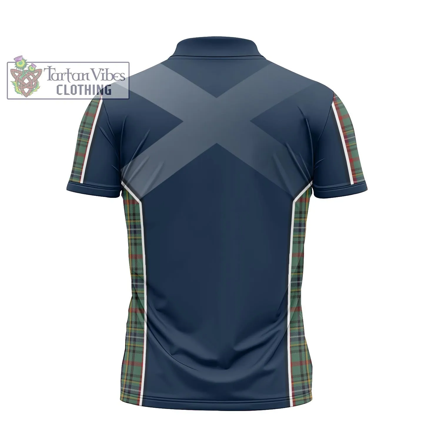 Bisset Tartan Zipper Polo Shirt with Family Crest and Lion Rampant Vibes Sport Style