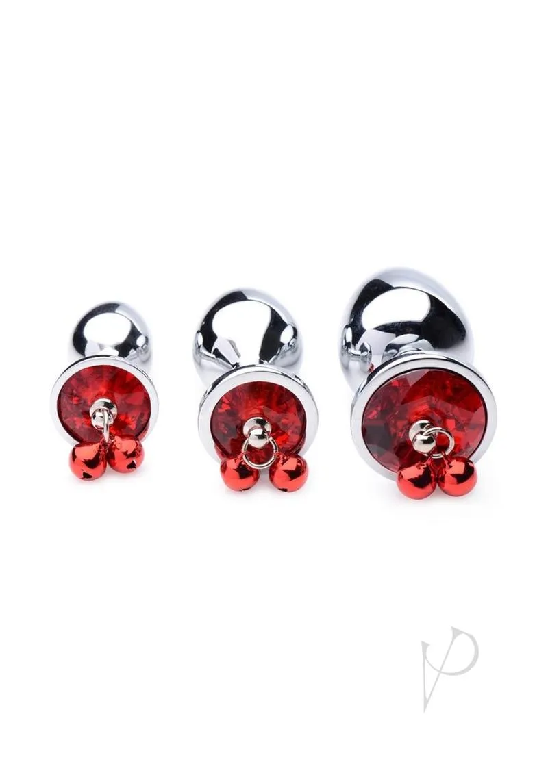 Booty Sparks Red Gem W/bells Plug Set