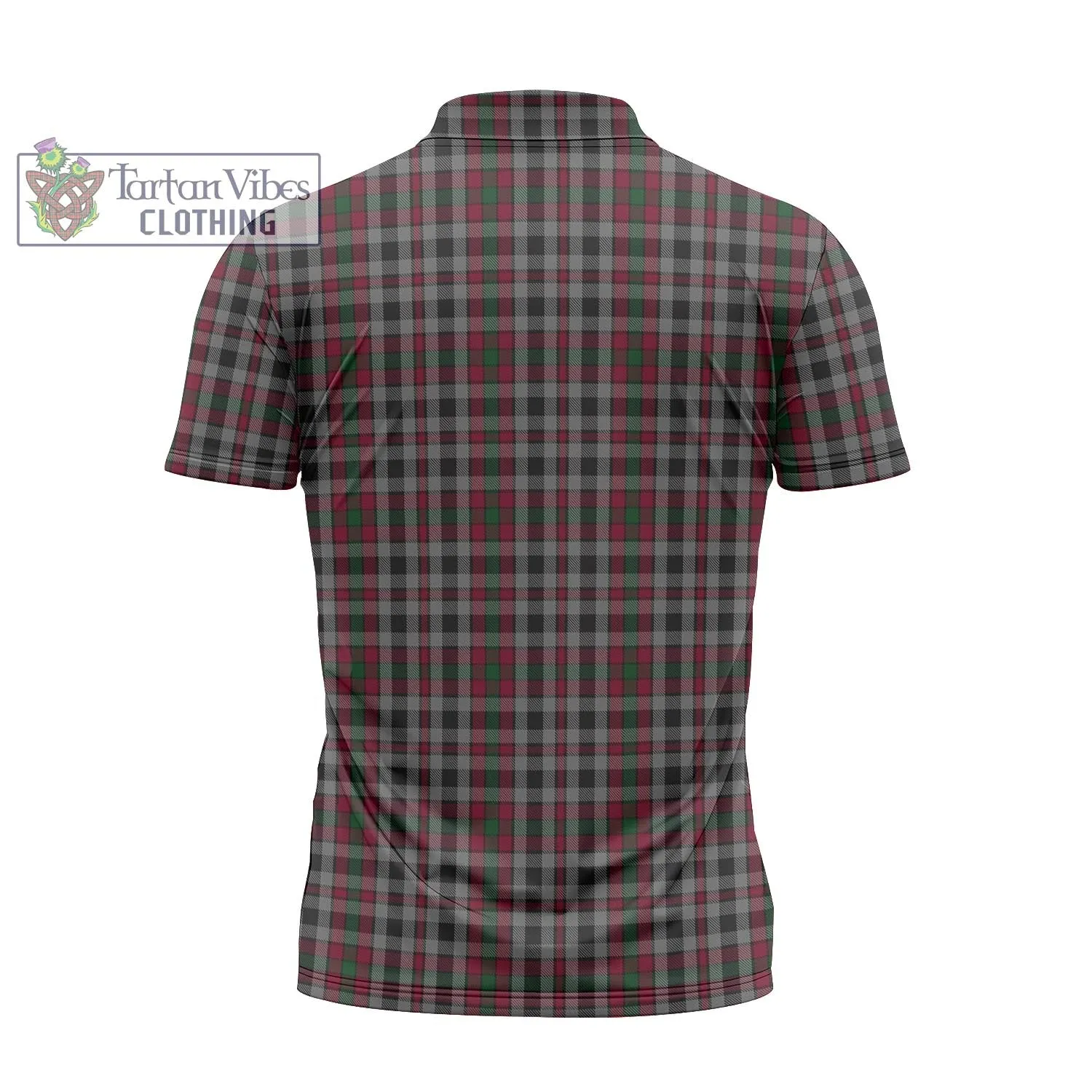 Borthwick Tartan Zipper Polo Shirt with Family Crest