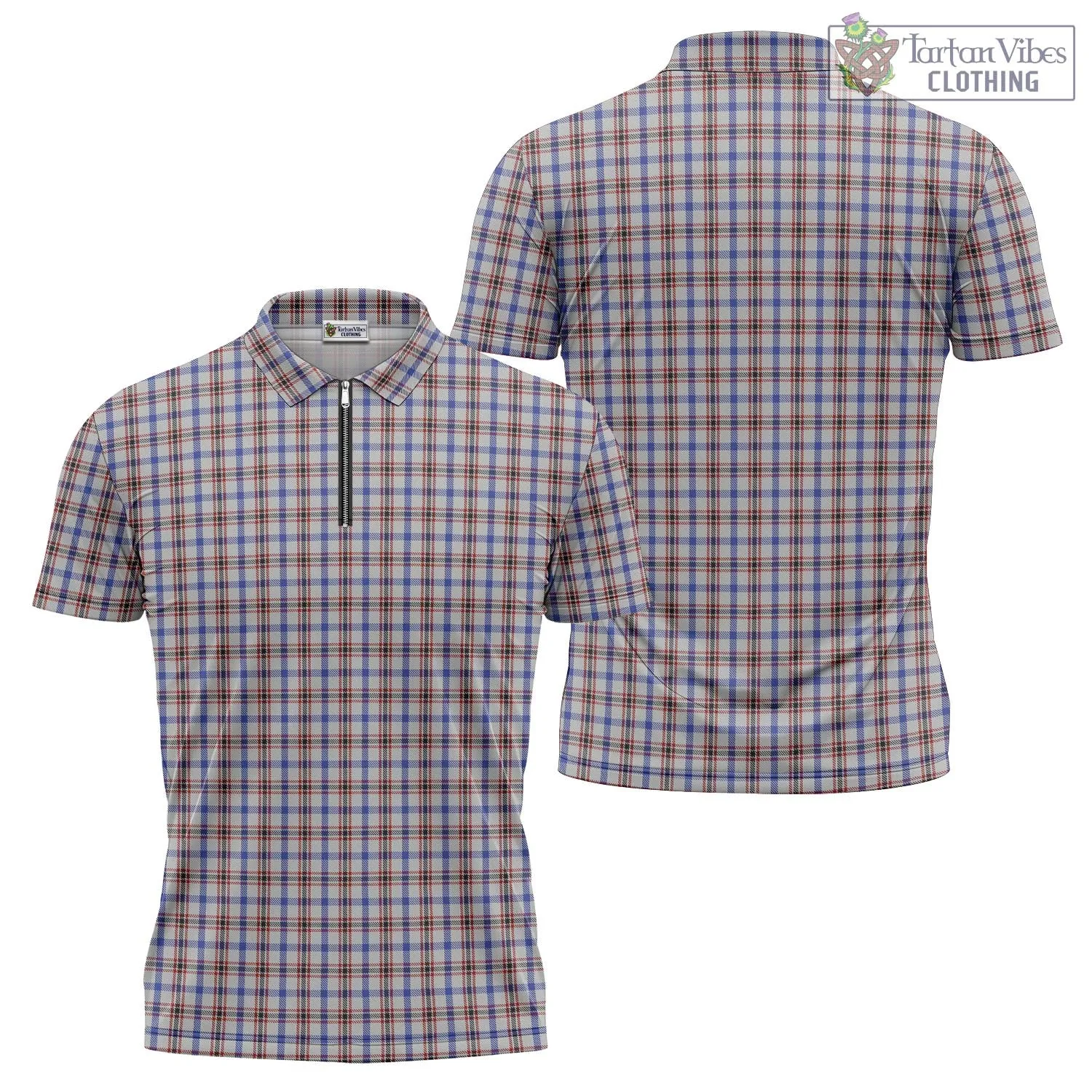 Boswell Tartan Zipper Polo Shirt