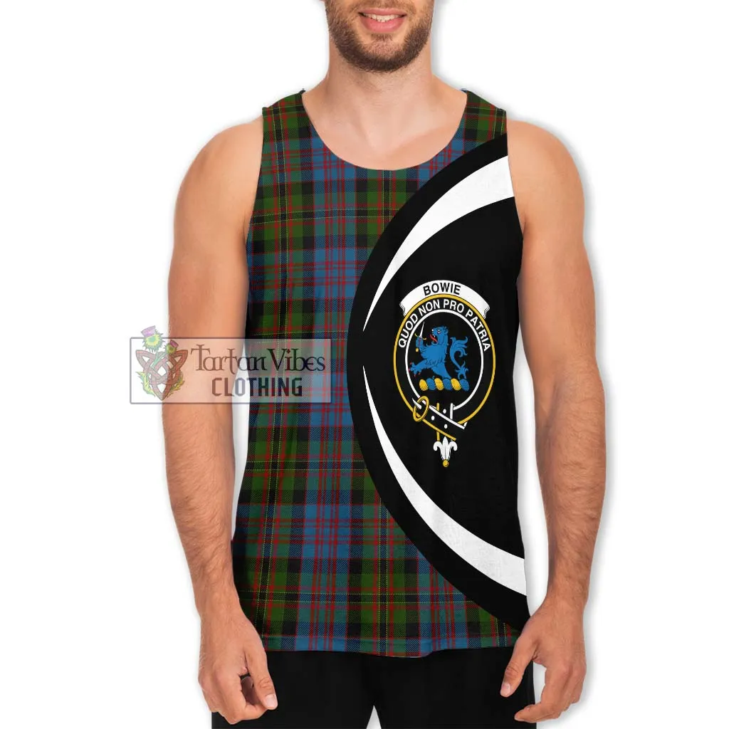 Bowie Tartan Men's Tank Top with Family Crest Circle Style