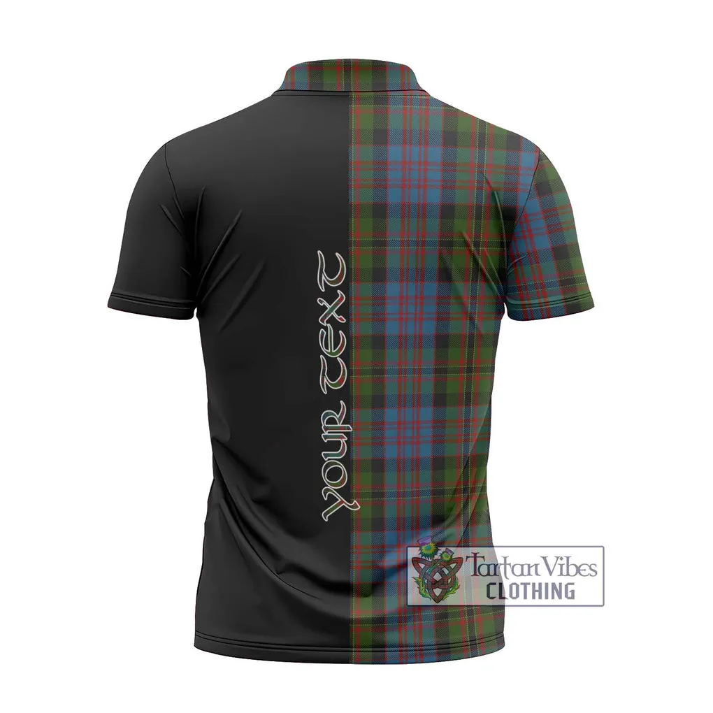 Bowie Tartan Zipper Polo Shirt with Family Crest and Half Of Me Style