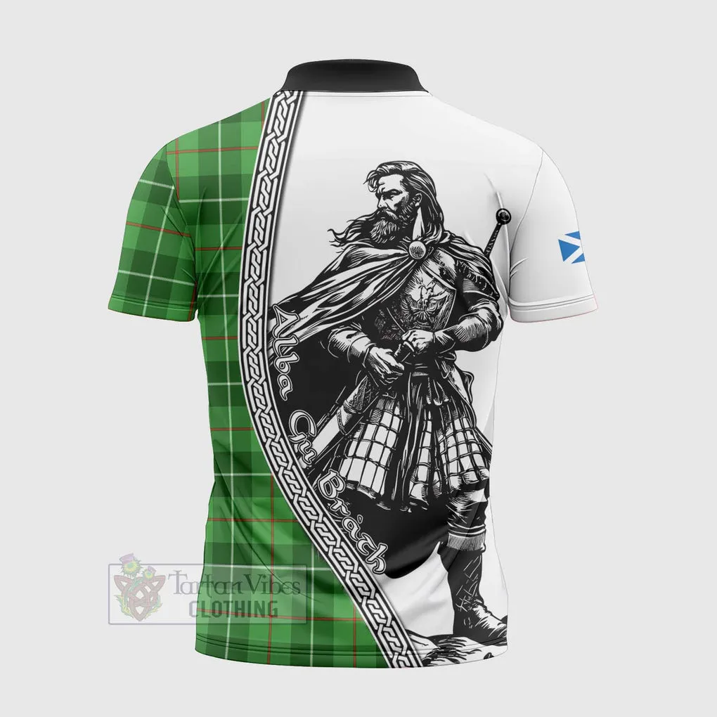 Boyle Tartan Clan Crest Zipper Polo Shirt with Highlander Warrior Celtic Style