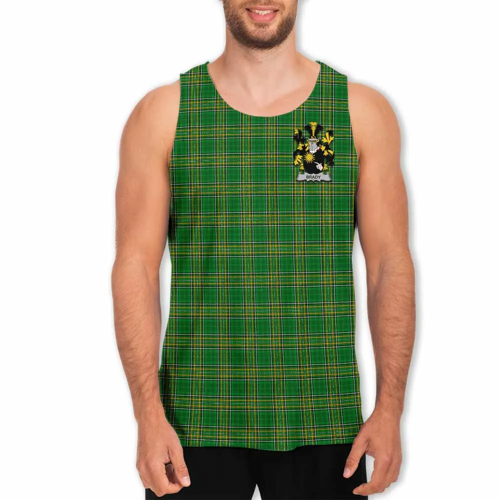 Brady Irish Clan Tartan Men's Tank Top with Coat of Arms